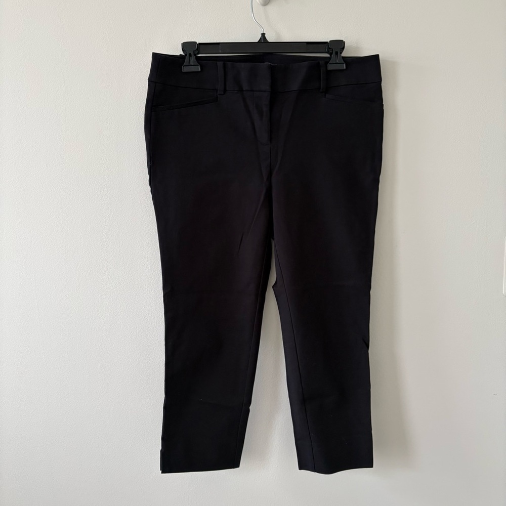 LOFT Women’s Stretch Cotton Blend Black Cropped The Riviera Pant